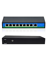 anvision 9 Port Ethernet Switch con 8 puertos PoE + 1 enlace ascendente, 10 100Mbps ieee802.af at 120 W