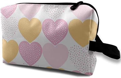 LEIJGS Valentine's Day Colorful Hearts Small Travel Toiletry Bag Super Light Toiletry Organizer for Overnight Trip Bag