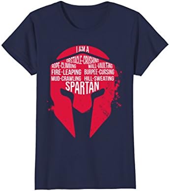 Womens I AM A SPARTAN T shirt Small Navy
