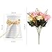 LY EMMET Artificial Rose Bouquets with Ceramics Vase Fake Rose Flowers Decoration for Table Home Office Wedding-Pink
