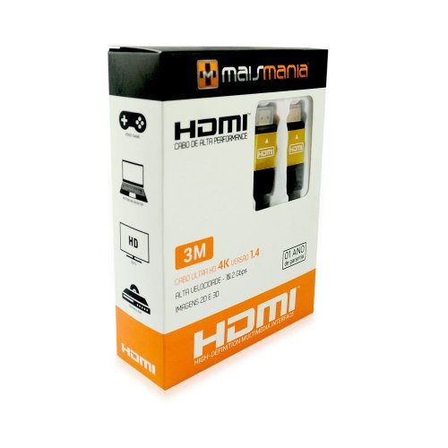 Cabo HDMI 3 Mts (1.4 Full HD) 1080p - METAL