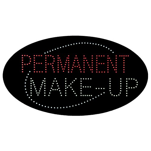LED Permanent Make up Cosmetics Open Light Sign Super Bright Advertising Display Board for Beauty Eyebrow Lash Microblading Spa Business Shop Store Window Bedroom Decor 27 x 15 inches