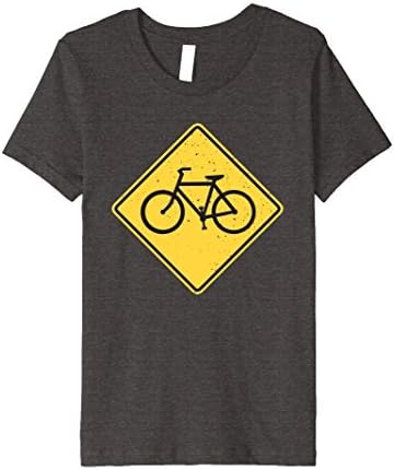 Kids Bike Crossing Street Sign Graphic T-Shirt for Cyclists 6 Dark Heather