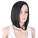 Inkach Short Bob Wigs for Black Womens Mid-Long Straight Hair Wigs Synthetic Full Wig (Human Hair Wig)