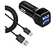 Type c Car Charger + USB Type-C Cable (3.3 ft) for Samsung Galaxy S9, S8,Note8,Google Pixel,LG G6/G5,Nexus 6P,HTC 10,HuaWei Mate 9 and More