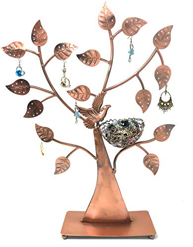 Bird Nest Jewelry Tree Earring Holder~Bracelet Stand~Necklace Organizer Jewelry Display (Bronze) (609132552618)