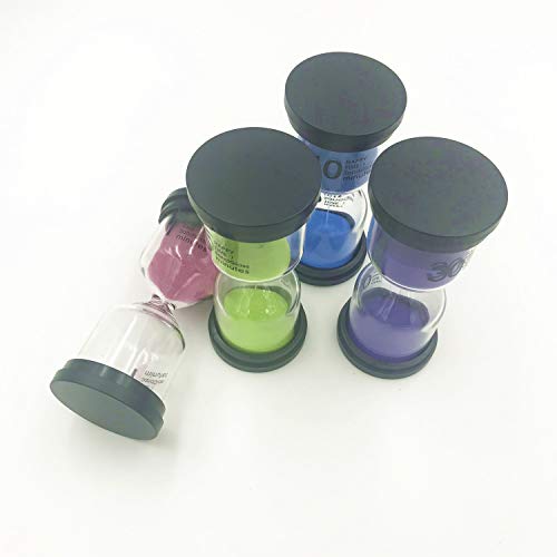 Sand Timer 4 Pack,Sageme Hourglass Timer Set Colorful Sandglass Hourglass Sand Clock 10/15 / 30 Min for Kids, Classroom, Kitchen, Games, Brushing Timer, Home Office Decoration Timers(1/5/10/30 Min)