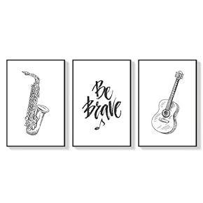 3 Piece Framed Canvas Wall Art for Living Room, Bedroom Instrument Canvas Prints for Home Decoration - 16"x24"x3 Panels