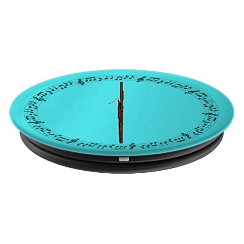 Bassoon Player Gift - Music Notes in Circle - Aqua - PopSockets Grip and Stand for Phones and Tablets
