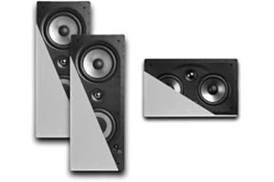 Polk Audio 265-RT 3 Way Vanishing in Wall Speakers and 255c-RT Center Channel Speaker Bundle (White)