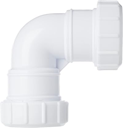 Merriway BH02910 32mm White Waste Compression 90 Degree Bend Plumbing Fitting