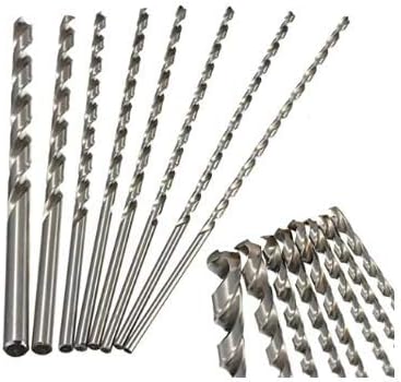 8 PCS 200mm Extra Long Twist Drills Bits HSS Straight Shank Twist Bits Hole Cutter Cutting Drilling Tool for Angle Iron Aluminum
