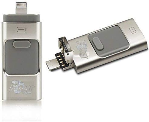 morePower2you Apple iPhone USB Flash Drive 32GB i-Flash U-Disk Memory Stick Pen Drive for iPhone & iPad, Android Cell Phone and Computer - Silver