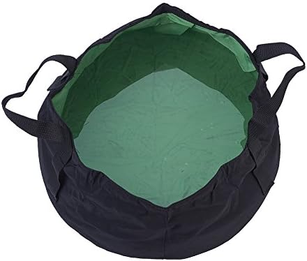 Elecrelive 8.5L Portable Travel Outdoor Wash Basin Folding Bucket for Camping Hiking Travelling Fishing Washing Multifunctional Collapsible Wash Bowl Bag (Green)