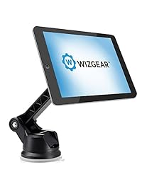 Soporte para tablero de mandos, soporte de montaje para auto magnético universal WizGear, soporte para parabrisas y soporte para tablero de mandos para teléfonos celulares Y TABLETAS con largo brazo ajustable (NUEVA CABEZA RECTANGULAR)