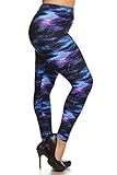 Leggings Depot NEW ARRIVALS Women's Printed Plus Fashion Leggings 3X-4X B2 (Galaxy)