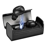 Wireless Earphones Goswer Bluetooth Headphone Mini Dual Earbuds Stereo Sound Waterproof Sport Earphones with Mic 400mAh portable Charging Box for iPhone iPad Samsung Huawei Honor Nokia etc Smartphone