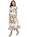 Floerns Women's Long Sleeve Flower Floral Pleated Party Cocktail Maxi Dress