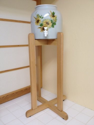 Solid Wood Floor Stand And Ceramic Crock Dispenser Little Daisy