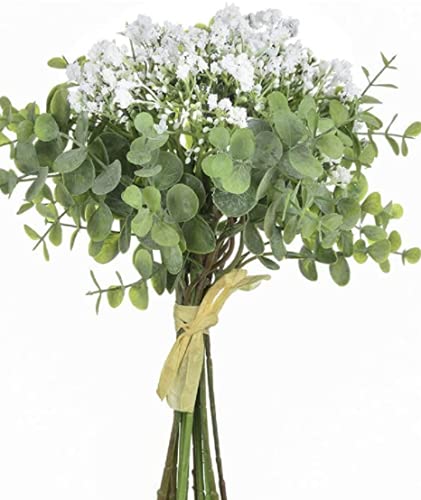 huaao Pack of 12 Artificial Flowers Gypsophila Artificial Flowers Perfect for Wedding Decoration Home Party Decor Bouquet (White)