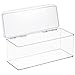 mDesign Plastic Stackable Makeup and Cosmetic Storage Organizer Box with Lid for Bathroom Vanity, Countertops, Drawers - Holds Blenders, Eyeshadow Palettes, Makeup Brushes, 13.4