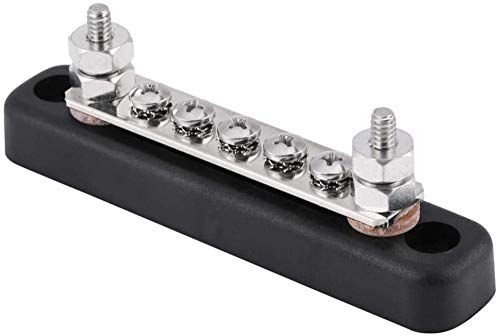 Namvo Bus Bars 5 Positions Electric Terminal Junction Block W/ 2 Stud AC 300V DC 48V for Truck Bus Boat Caravan