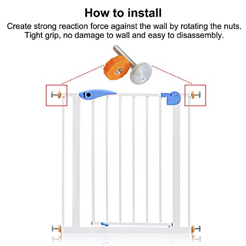 OFUN 4 Pack Baby Gates Wall Cups + 4 Pack M10 Pressure Gates Threaded Spindle Rods, Safety Wall Bumpers Guard Baby Gates Spindle Rods Kit for Pet Child Kid Walk Through Pressure Mounted Gates Guard - Thumbnail 2