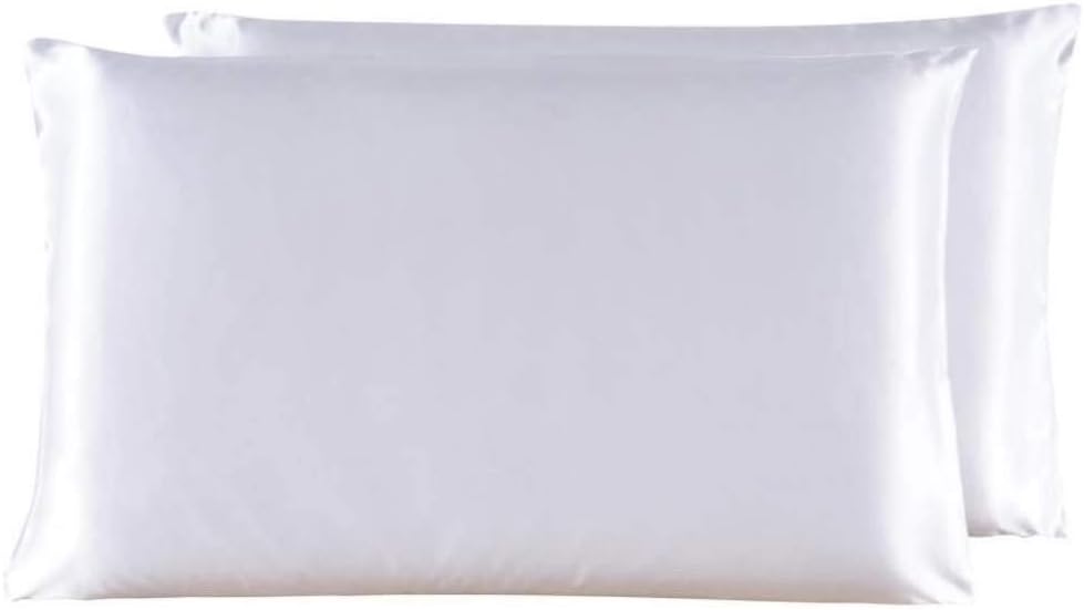 COCOSILK 2 Pack Silk Pillowcase for Hair and Skin, 2 Pieces 100% Mulberry Silk Pillow Case for Hair & Facial Beauty, Both Sides Charmeuse Silk Pillowcase with Hidden Zipper (King (20"X36"), Grey)