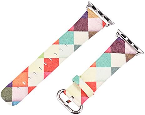 For Apple Watch Band,Gentman Vintage Folk Painting Watch Band Leather Replacement Strap Bracelet for Apple Watch 38mm 42mm iWatch Series 1 Series 2