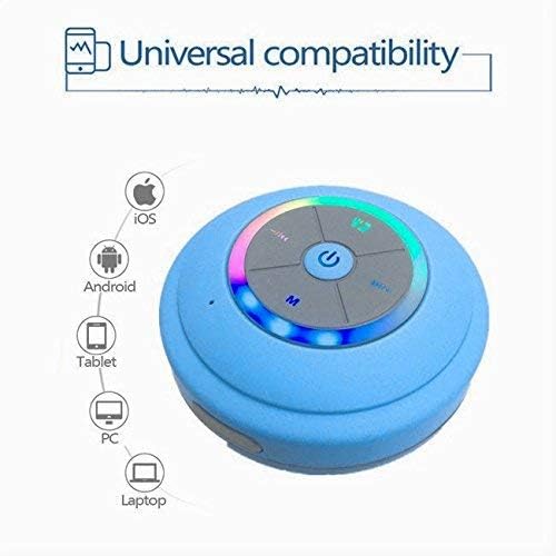 JUSTOP Rainbow LED Bluetooth Shower Speaker With FM Radio, IP67 Portable Fully Waterproof - Image 3
