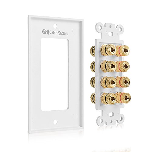 Cable Matters Speaker Wire Wall Plate (Speaker Wall Plate, Banana Plug