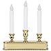 Lily's Home Battery Operated Flickering LED Triple Window Candle, Auto Sensor for On at Dusk and Off at Dawn, Useful at Weddings or for Holiday Decoration (10