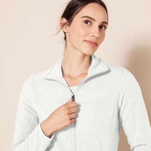 AMAZON ESSENTIALS WOMEN’S CLASSIC-FIT FULL-ZIP POLAR SOFT FLEECE JACKET (AVAILABLE IN PLUS SIZE), LIGHT GREY HEATHER, 5X