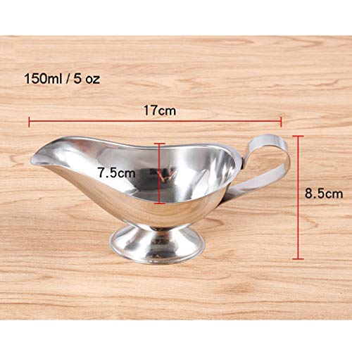 ZYLBDNB Zuckerdose milchkännchen Set Edelstahl Sauciere for Pfeffersauce Pfeffersauce Saft - Silber milchkännchen… – Bild 3