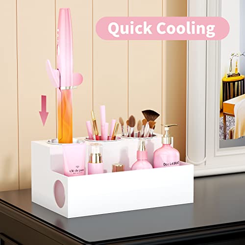 NIUBEE Hair Tool Organizer, White Acrylic Hair Dryer and Styling Holder