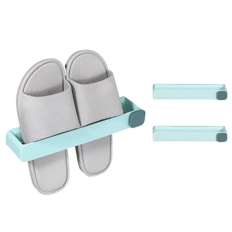 SZJLDS Light Blue Shoe Rack, 3 Shelves, 25 cm (D) x 3.5 (W) 5 (H), Plastic, Wall Mount, Indoor Use in Kitchens and Garages