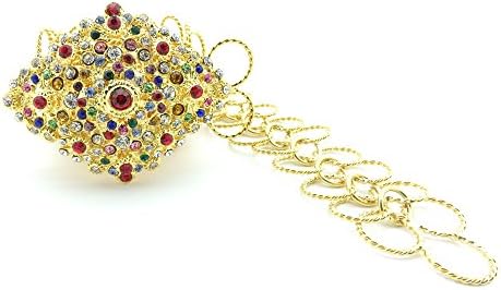 Thai Traditional Gold Plated Multicolor Crystals Costume Belt (Kids) 21"