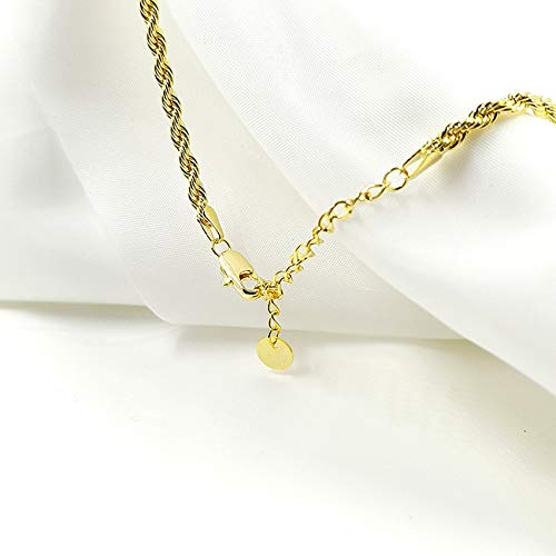 Cuban Chain Bracelets Gold Plated Link Homme/Femme,Rope Chains, Bijoux Fantaisie,19/45CM Gold (45)