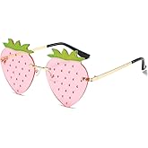 BAWUYI Cute Strawberry Shape Sunglasses for Women Men Girls Boys Party Prom Accessories Halloween Christmas Costumes Glasses (Pink)