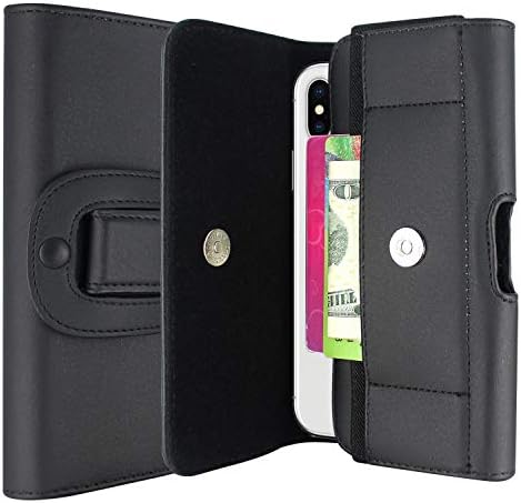 for Xiaomi Mi A2 Lite Holster, CimdaUS Outdoor PU Leather Wallet Belt Clip Pouch Case with Card Holder for Xiaomi Mi A2/Xiaomi Redmi Note 5 Pro/Huawei P20 Lite/Huawei Mate 20 Pro (Black)