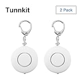 Zaker 2 Pack 130dB Emergency Personal Alarm Keychain with LED Flashlight, Security Self Defense Alarm for Elderly, Kids, Women, Adventurer, Night Workers (White,Round)