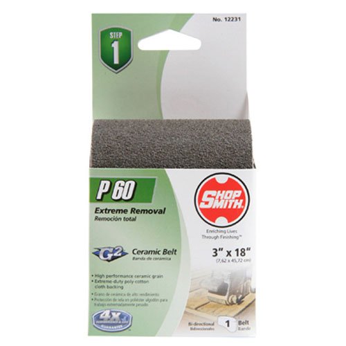 Shopsmith 12231 60 Grit Ceramic Sanding Belts (1 pack), 3