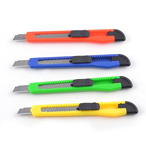 eZthings 10 Heavy Duty Box Cutters Openers Utility Knives with Snap off Blades (Variety Knife Set)