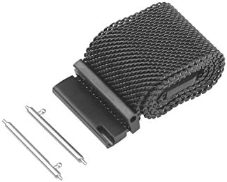 22mm Magnetic Milanese Loop Replacement Metal Band for S3 Band Strap Bracelet Accessories (Black)