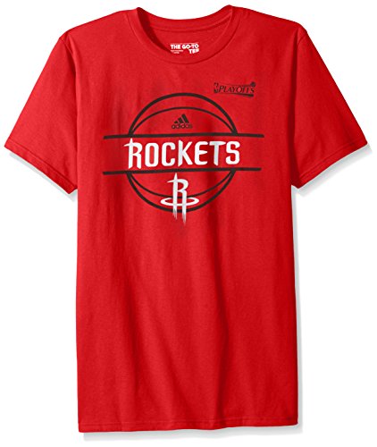 NBA Houston Rockets Adult Men NBA Playoff Ball S/Go-To Tee, X-Large, Red