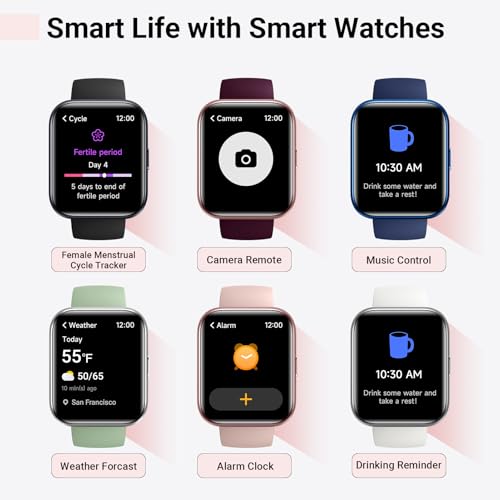 Smart Watches for Women (Answer/Make Call), 2 Straps, 1.85" Fitness Tracker Watch with Alexa Built-in, Heart Rate/ SpO2/Sleep Monitor, 120 Sports Modes, 3ATM Waterproof Smart Watch for iPhone/Android