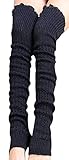 VonFon Womens Knee High Leg Warmers Black