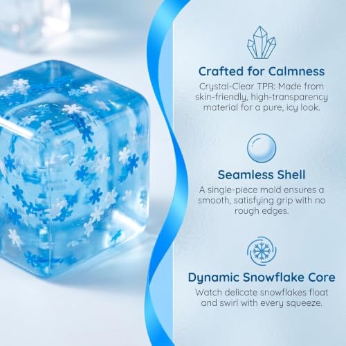 SLEEPHEAD®1Pcs Stress Cube Bulk Slow Rising Ice Cube Stress Balls for Adult Sensory Squeeze Cubes Birthday Gifts for Anxiety Relief Party Favors Prizes (Blue,5.5CM)