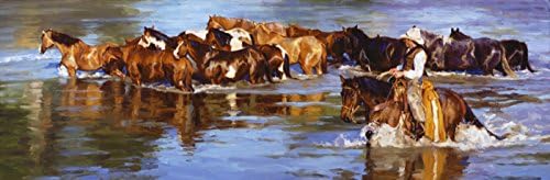 Jason Rich Studios 'River Reflections' Western Wall Art Giclée Canvas Prints, Water Reflections Series (16x48)
