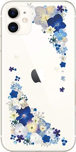 Amazon Iphone11 スマホケース アイフォン11 カバー らふら スワロフスキー 押し花風 ビビットブルー フラワー ケース カバー 通販
